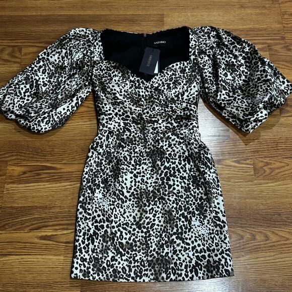 RASARIO Puff Sleeve leopard print Party Mini Dress IT 40 ( US 4) - Picture 15 of 16